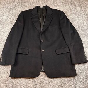 Jos A Bank Blazer Mens 44R Black 2 Button 100% Cashmere Dinner Sport Coat Jacket